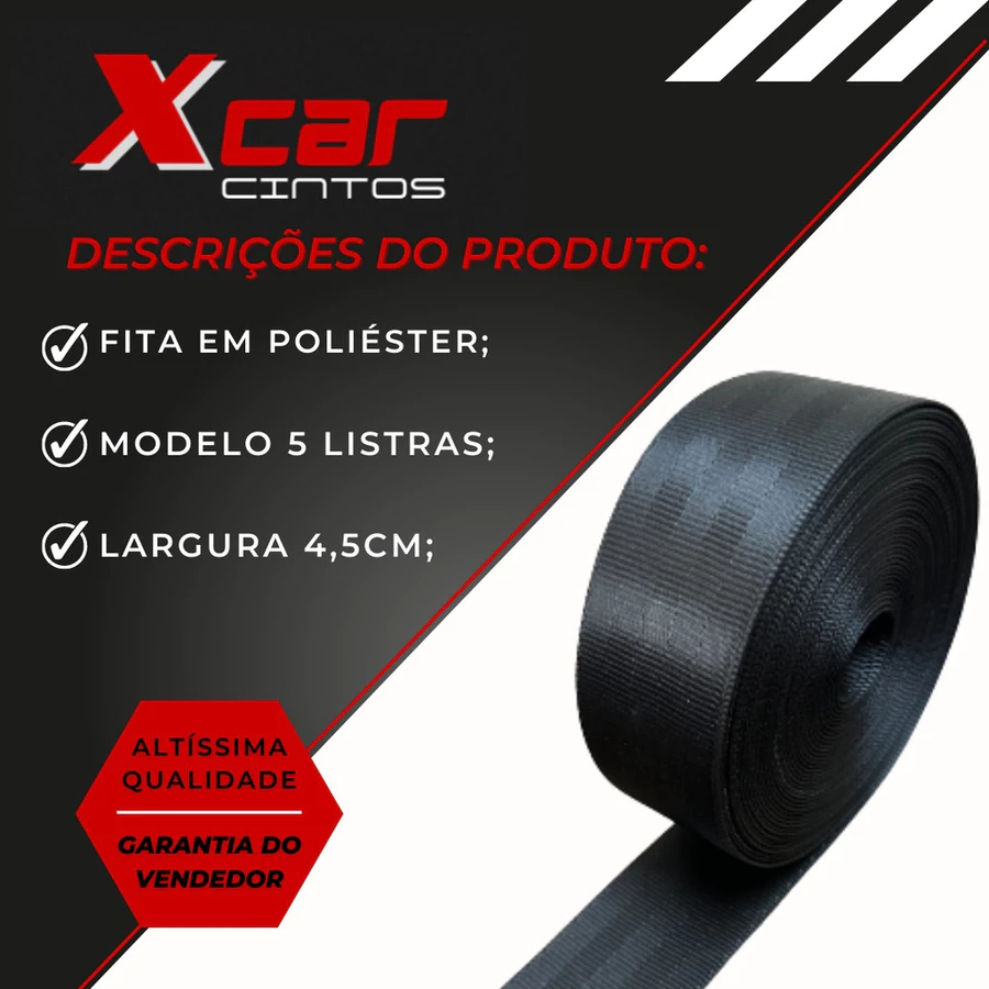 Detalhes da fita preta X-CAR